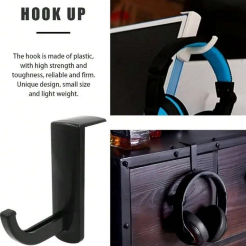 Headphone Holder, Home Accessories, Sticky Headphone Storage Hook For Computer Desk, Office Accessories, Portable Universal Headphone Hanger for Home Office Game Room