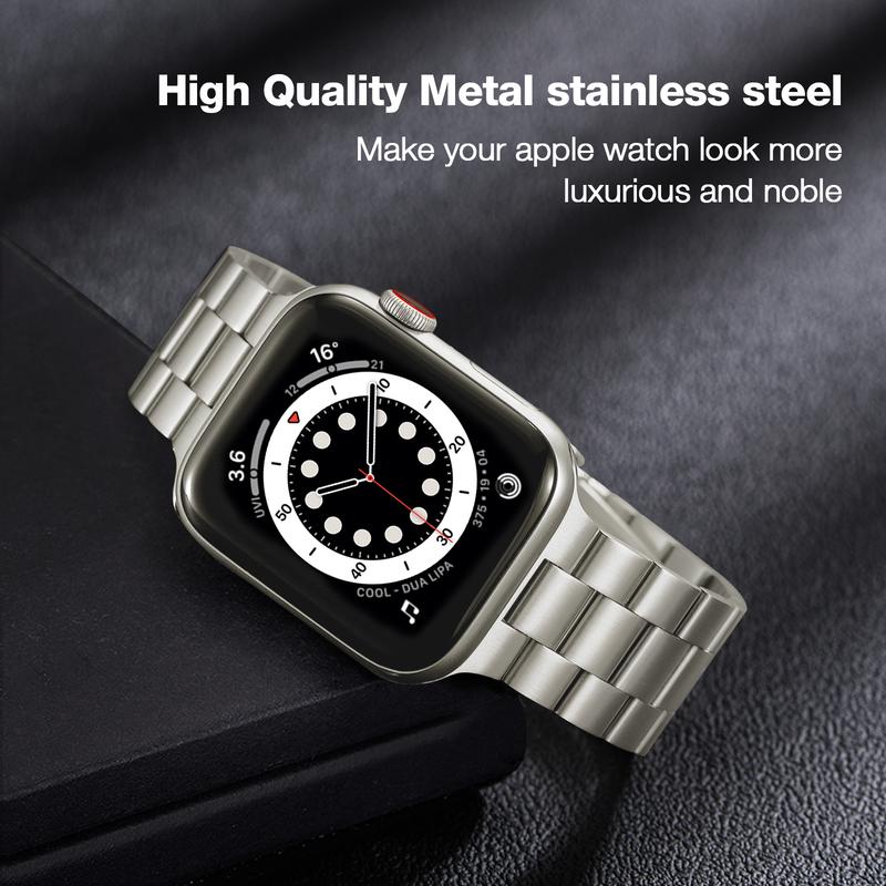 Luxury Stainless Steel ring Apple Watch band 38mm 40mm 41mm 44mm 42mm 45mm 49mm, Strap with TPU Protective Case Men & Women Stylish adjustable Wristband for iWatch  Series 10 9 8 7 6 5 4 3 2 1 SE SE2 Ultra Premium Wearable Accessories Dressy Bracelet