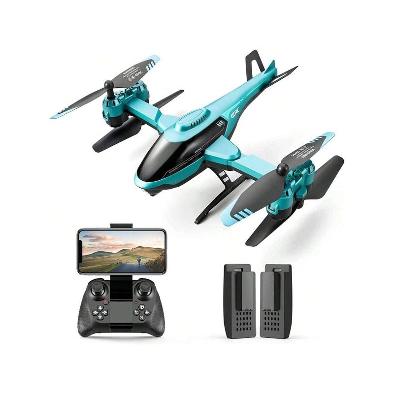 4DRC 4DV10 Drone With 1080P HD Camera For Adults,Helicopte Mini Foldable RC Quadcopter WIFI FPV Live Video For Beginners,3D Flips, Gestures Selfie, Altitude Hold, One Key Start, 2 Batteries