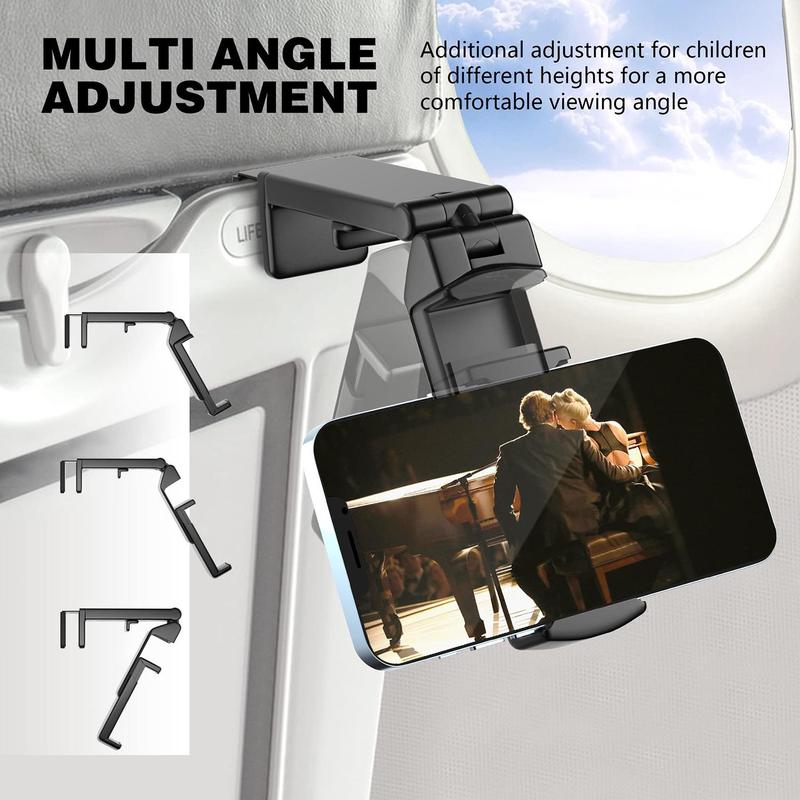 Universal in Flight Airplane Phone Holder Mount, Multi-directional Dual 360 Degree Rotation Hands Free Viewing Smartphone Holder, Universal Compact Travel Essential Accessory for Flying