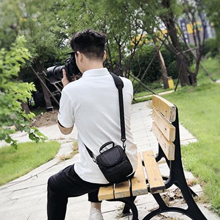 Waterproof Camera Bag Small Shoulder Camera Messenger Bag SLR DSLR Canvas Crossbody Camera Case for Women and Men - Black