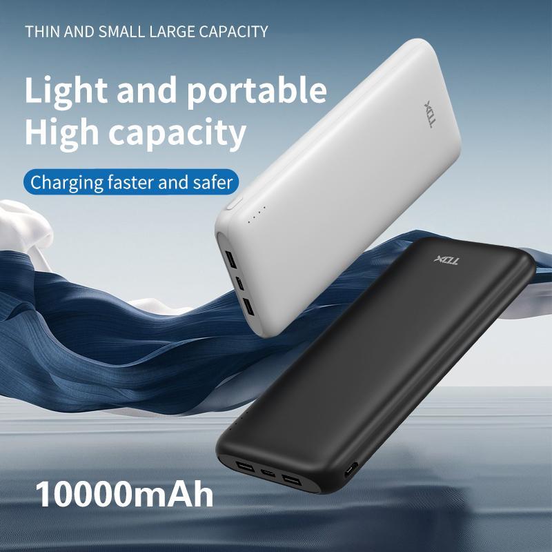 10000mAh 2A Portable Power Bank, Easy to Carry Lightweight Power Bank, Compact Power Bank For Outdoor Travel Use, Suitable For Android iPhone Smartphone