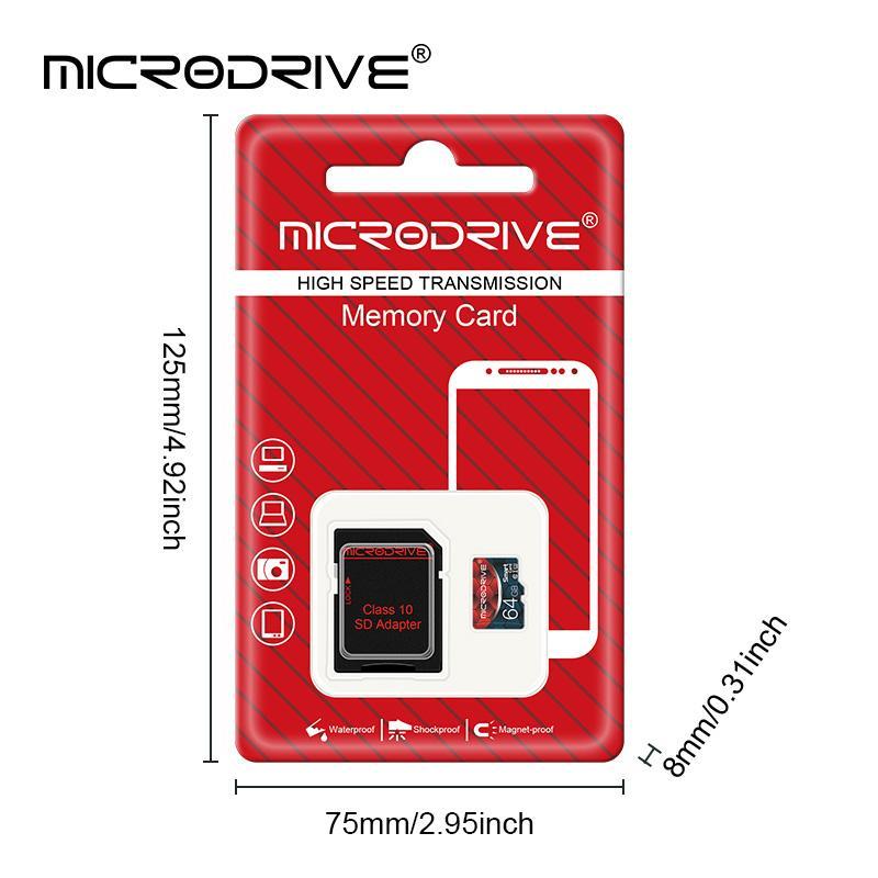 MICRODRIVE SD Card, Football Design 16GB 32GB 64GB 128GB Memory Card, Flash Card for SD Adapter