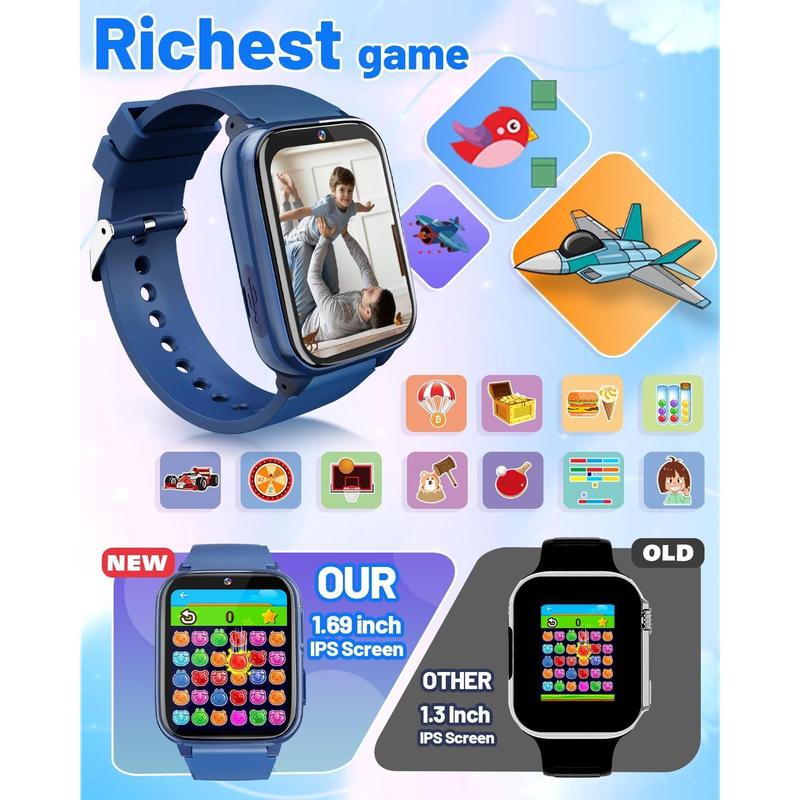 Smart Watch for Kids Toys for Boys 4-6 with Dual Camera Gifts for 5 Year Old Boy Birthday Christmas Stocking Stuffers for Kids 3 4 5 7 9 6 8 Year Old