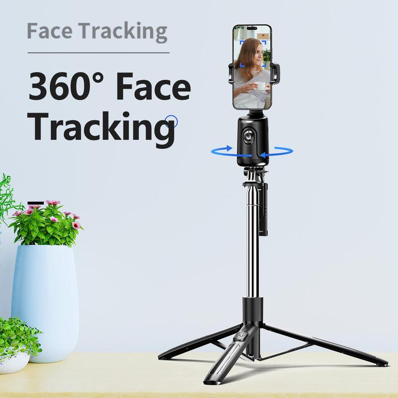 Smart AI Facial Recognition Smartphone Tripod, Summer Outdoor Photography Accessories, 360° Face Tracking Mobile Phone Pan & Tilt Stand, Outdoor Panoramic Tracking & Stabilization for Home & Outdoor Use, Tripod Fish, Stocking Fillers Gift