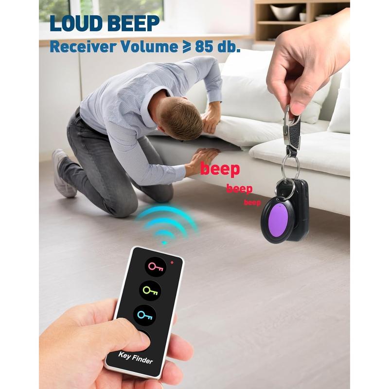 Key Finder,85dB+ Item Locator Tags with 131ft. Working Range,Wireless Key Tracker Remote Finder Locator with Sound for Finding Wallet, Key, Phone, Glasses, Pet Tracker, All Battery Included