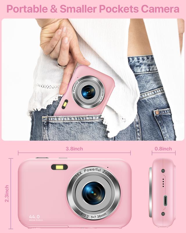 Selfie DC403 Recording Digital Camera for Music Festival,  Compact Portable Mini Camera For Teens & Beginners, Fun Summer Fall Halloween Gift Recording Selfie digital camera cybershot ricoh  gr iii dc403  digital camera vintage  camera ccd  camera