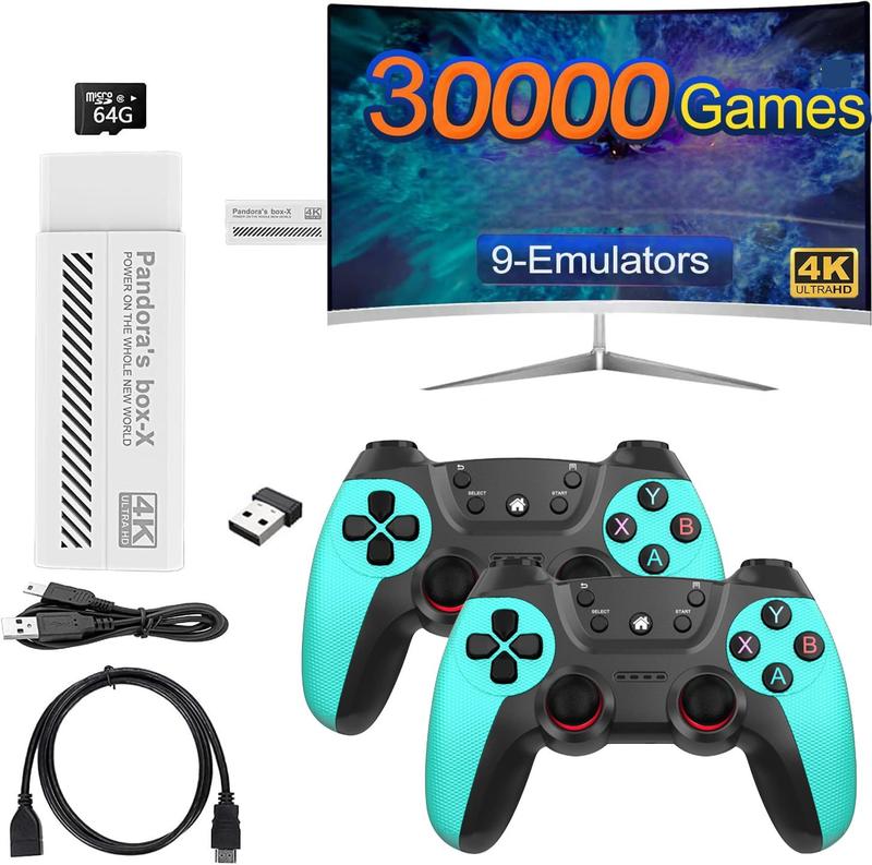 30000+ Games, Retro Game Console, Handheld Console, Plug and Play Video Game Stick, retro play retro game stick 9 emulators, 4K HDMI Output, Premium Dual Competitive level Dual Controllers