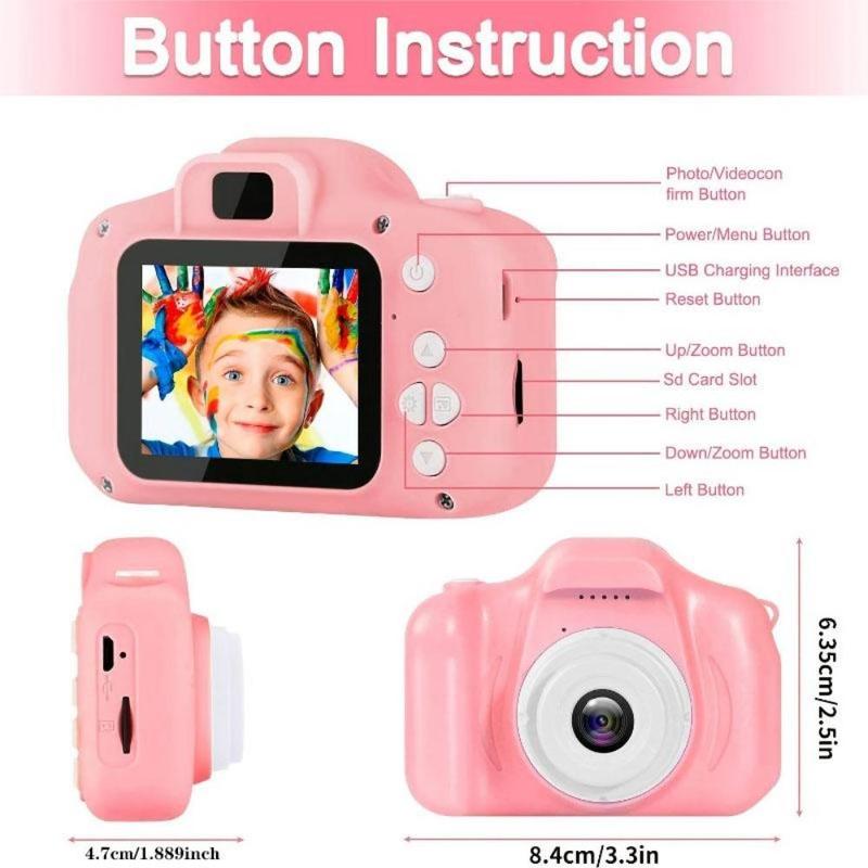 1080P Digital Camera, Rechargeable Camera with 2 Inch Screen & 32G SD Card, Portable Outdoor Camera for Students, Birthday Gift for Boys & Girls