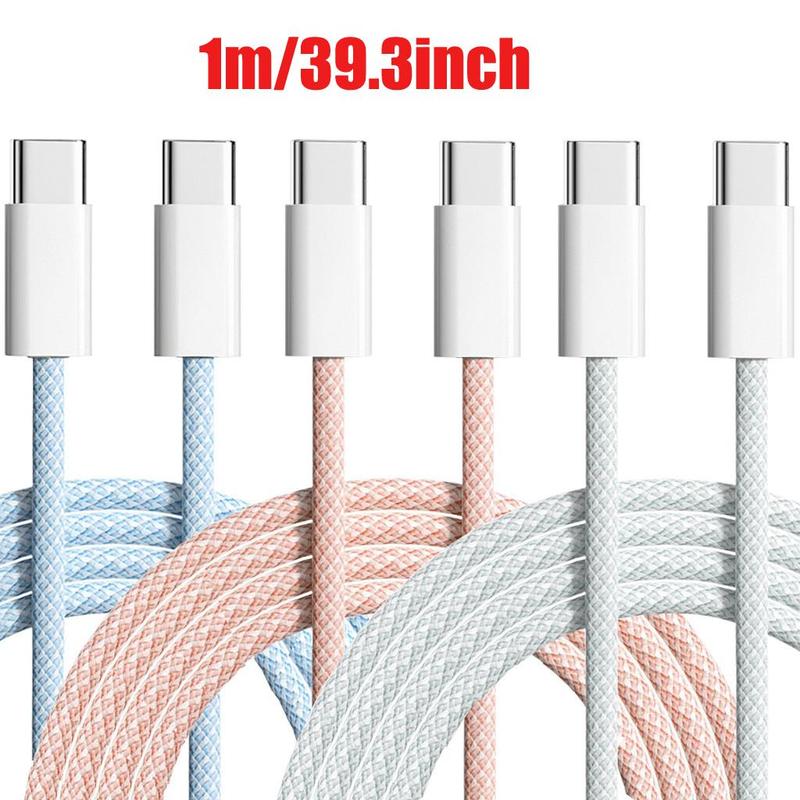 Type-C to Type-C Fast Charging Data Cable, 1 Count 30W Durable & Anti-break Mobile Phone Charging Cable, Accessories for iPhone & TypeC Port Devices