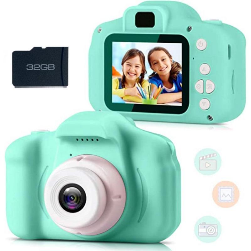 1080P Digital Camera, Rechargeable Camera with 2 Inch Screen & 32G SD Card, Portable Outdoor Camera for Students, Birthday Gift for Boys & Girls