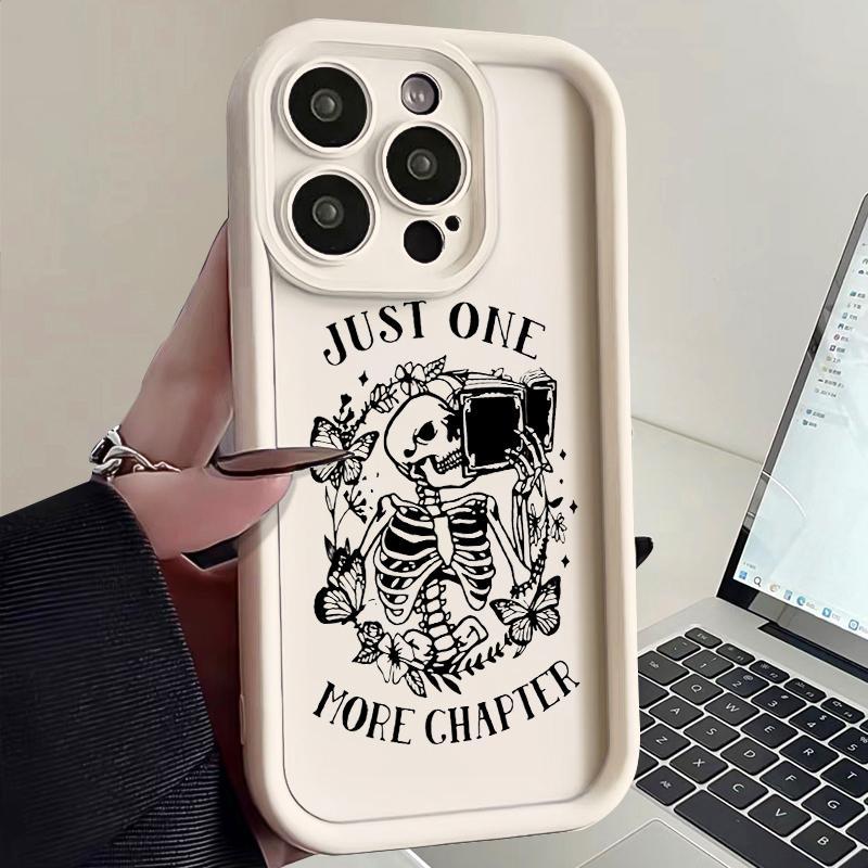 Skeleton & Butterfly Pattern Phone Case with Lens Protector, 1 Count Full Body Shockproof Phone Protective Cover, Phone Accessories for iPhone 7 8 11 12 13 14 15 Plus Pro Max Phone Cases