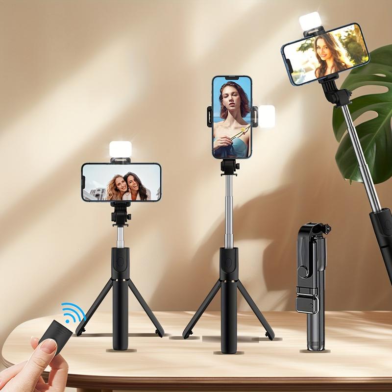 360° Automatic Rotating Mobile Phone Bracket Tripod Selfie Stick with Fill Light, Wireless Remote Control, Anti-shake, Desktop Anchor, and Handheld Live Broadcast Bracket