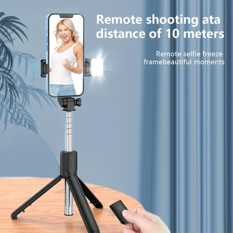 360° Automatic Rotating Mobile Phone Bracket Tripod Selfie Stick with Fill Light, Wireless Remote Control, Anti-shake, Desktop Anchor, and Handheld Live Broadcast Bracket