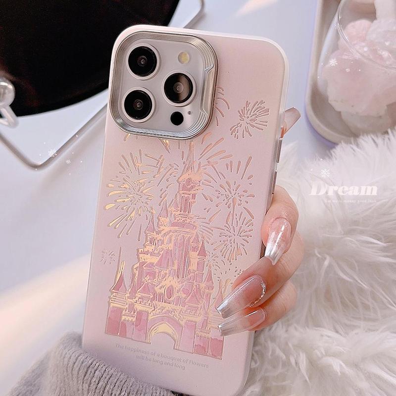 Gradient Castle Pattern Phone Case, Cute Decorative Phone Protector Cover, Phone Accessories Compatible with iPhone Series for Girl Gift & Daily Use, Smartphone Case, Cute Phone Cases