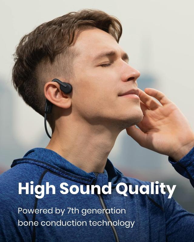 SHOKZ OpenMove - Open-Ear Bluetooth Sport Headphones, Bone Conduction Wireless Earphones, Sweatproof for Running and Workouts