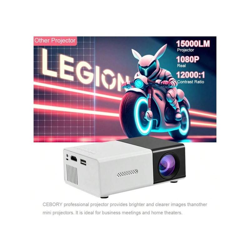 HD Mini Projector, Portable Outdoor Movie Projector, Compatible With USB, AV, TV Box, Laptop, Android IOS, Enhance Your Movie, TV And Game Experience, For Office School Meeting, Christmas Carnival Watching TV And Watching Movies Essential