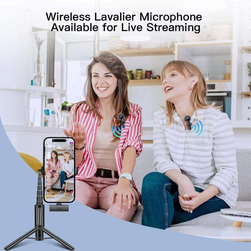 Wireless Lavalier Microphone for Summer Gift, 1 Set Long Standby Audio Lapel Mic, Professional Wireless Collar Clip Microphone for Phone, Mini Microphone, Wireless Mic, Cordless Omnidirectional Condenser Recording Mic for Vlog, Fall Gift