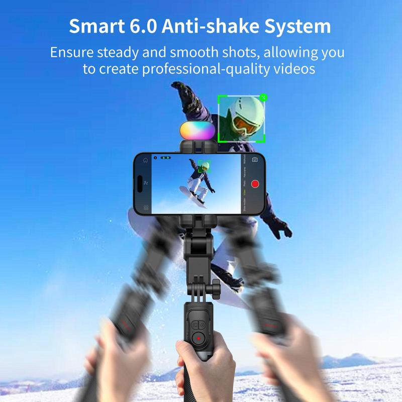 2-axis Phone Gimbal Tripod  Stabilizer, 360° Rotation Phone Gimbal with Auto Face Tracking & Wireless Remote, Selfie Stick for iPhone & Android, Vlogging Equipment, Selfie Stand, Camera Stabilizer, Vlogging Kit