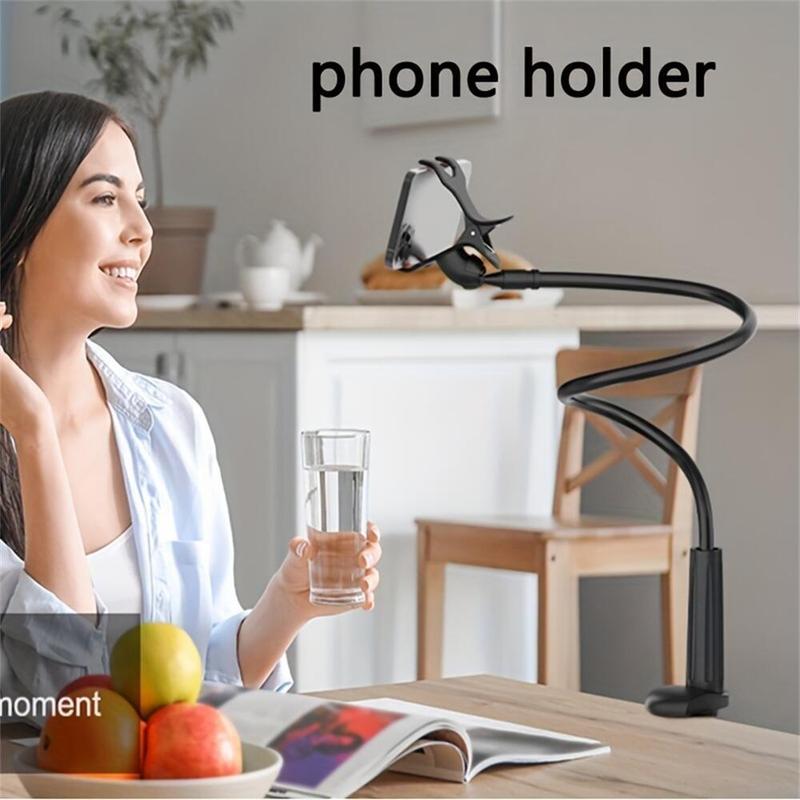 Gooseneck Phone Tablet Holder, Flexible Arm 360 Adjustable Clamp Clip, Overhead Cell Phone Mount Stand, Bedside Hanging Rack For Bed, Desk