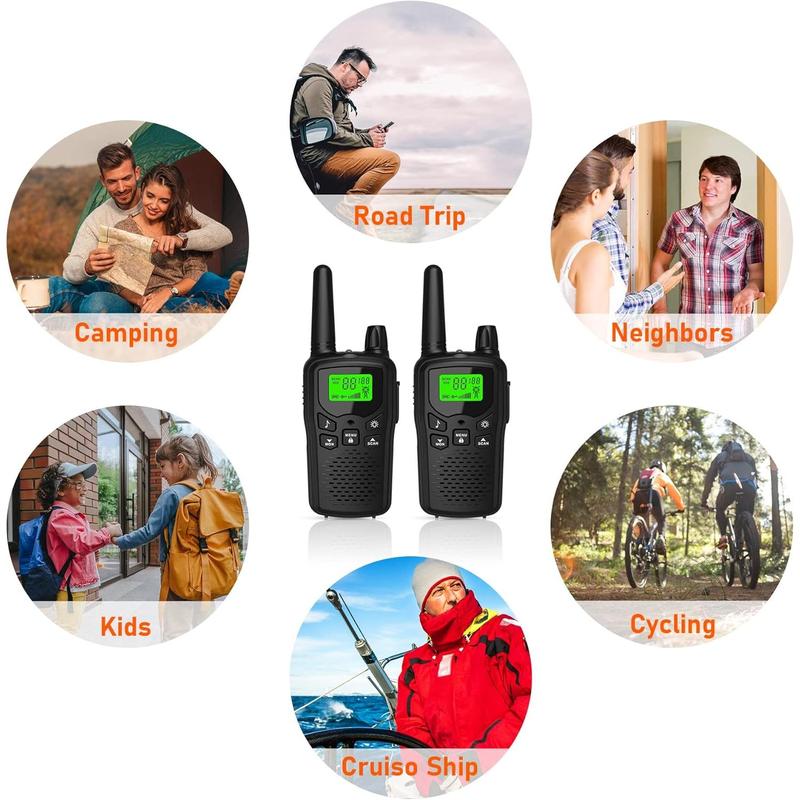 Walkie Talkies,Erelis Long Rang Walkie with 22 FRS Channels,Walkie Talkies for Adults with Lamp,VOX,LCD Display Audio Communication