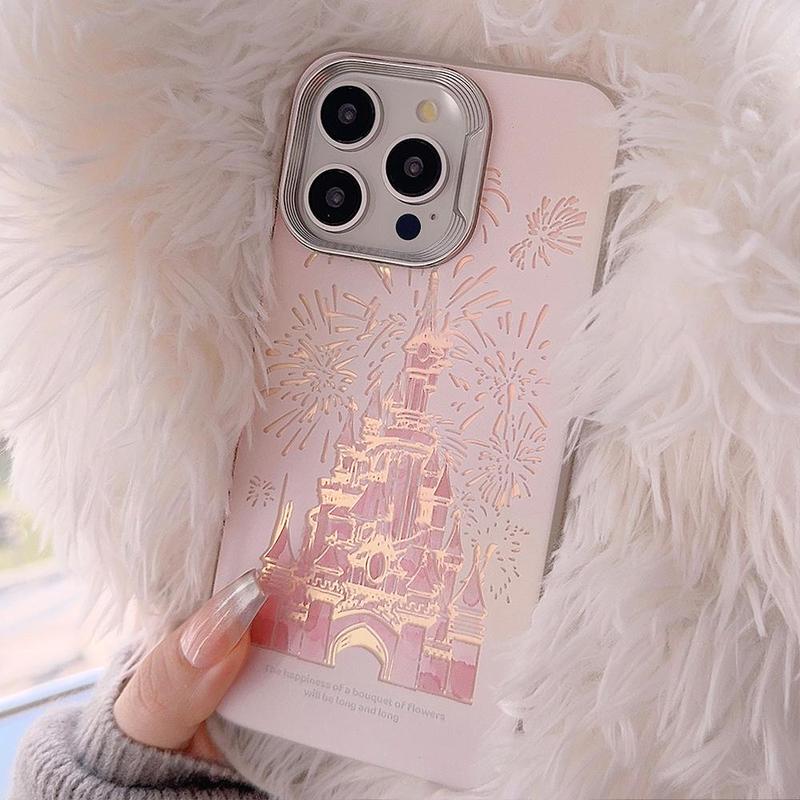 Gradient Castle Pattern Phone Case, Cute Decorative Phone Protector Cover, Phone Accessories Compatible with iPhone Series for Girl Gift & Daily Use, Smartphone Case, Cute Phone Cases