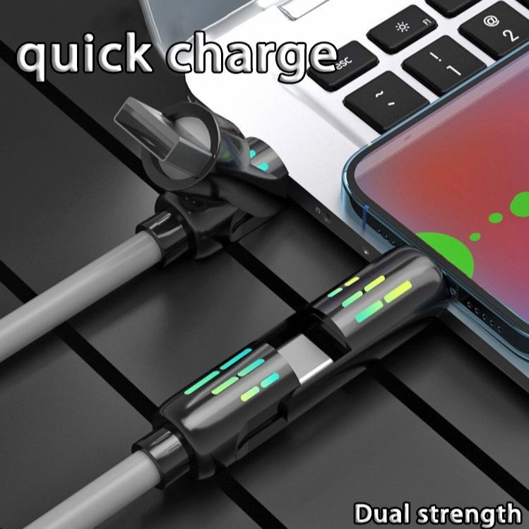 PQRQP 240W 4-in-1 Multi USB Charging Cable with USB A,Type C,Lightning port,MAX Fast Charging &Data Sync for iPhone 16 15, iPad,Samsung Android& Laptops