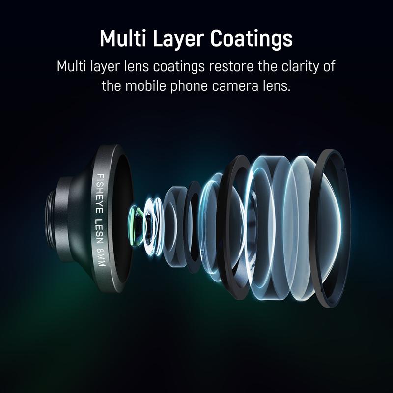 NEEWER LS-29 8mm HD Fisheye Phone Lens For iPhone Samsung Phone Cage