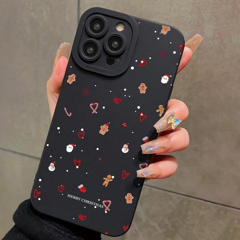 Cartoon Christmas Pattern Phone Case, Anti-drop Cellphone Protective Case, Shockproof Mobile Phone Protective Cover for iPhone Series