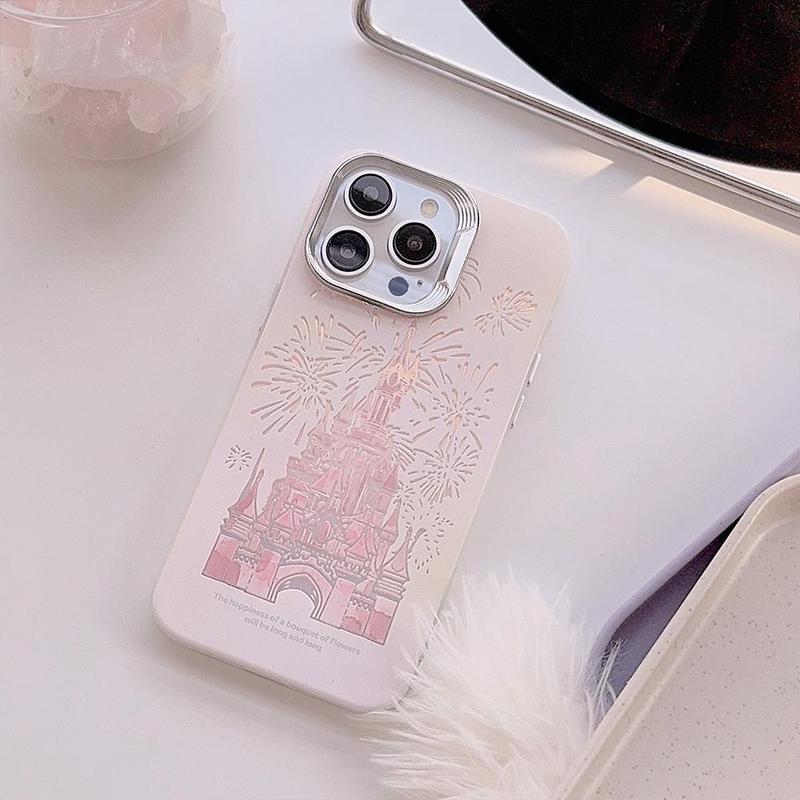 Gradient Castle Pattern Phone Case, Cute Decorative Phone Protector Cover, Phone Accessories Compatible with iPhone Series for Girl Gift & Daily Use, Smartphone Case, Cute Phone Cases