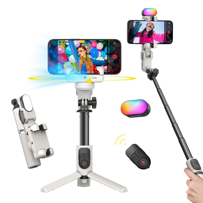 2-axis Phone Gimbal Tripod  Stabilizer, 360° Rotation Phone Gimbal with Auto Face Tracking & Wireless Remote, Selfie Stick for iPhone & Android, Vlogging Equipment, Selfie Stand, Camera Stabilizer, Vlogging Kit