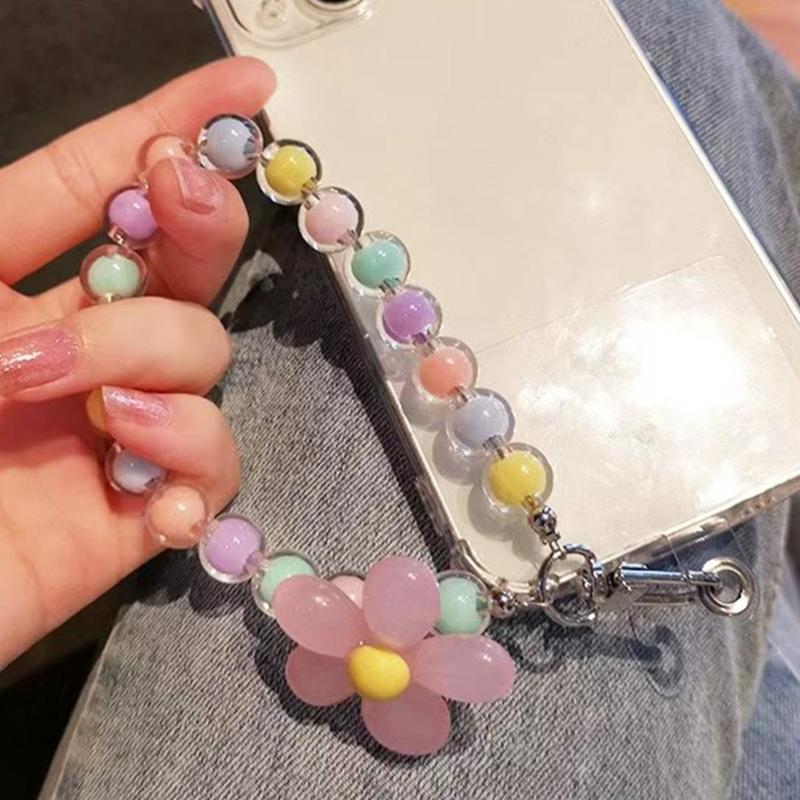 Flower Design Mobile Phone Lanyard, Portable Mobile Phone Strap, Smartphone Chain, Mobile Phone Accessories for Women & Girl Gift