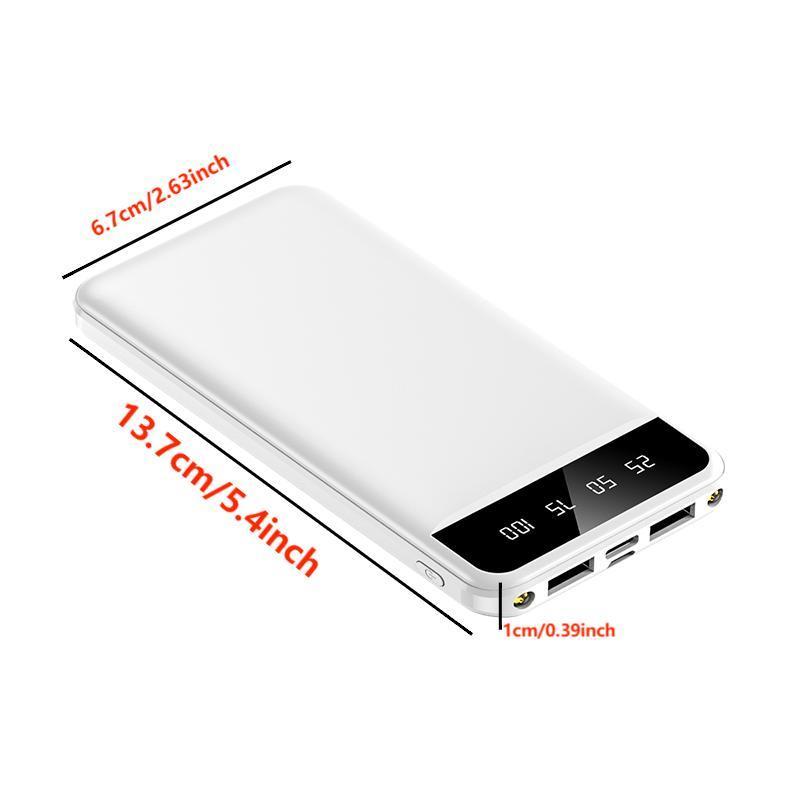 Portable Power Bank, 10000mAh Digital Display Power Bank, USB-A Output Portable Charger for Home Office Outdoor Travel