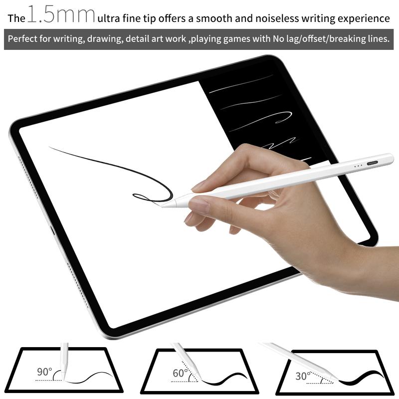 Stylus Pen for iPad,Fast Charge,with Palm Rejection Tilt Sensitivity, Active Touch Screen Pencil Compatible with iPad 6 7 8 9 10,iPad Pro12.9&11