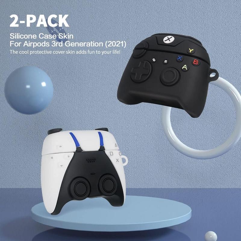 [2Pack] Case for Airpods 3 Case Game Controller Design, Cute Cool Airpod 3 Case Cover, Funny Stylish Protective Skin Airpods 3 Accessories for Airpods 3rd Gen Silicone Case for Kids Boys Girls Teen