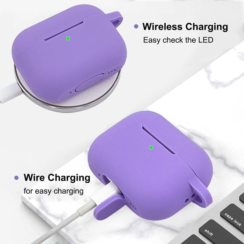 Compatible with Airpods Pro 2nd Generation Case Cover 2022, Soft  Protective Cover with Bracelet Keychain for  Airpods Pro 2 Case for Women Girls (Violet)