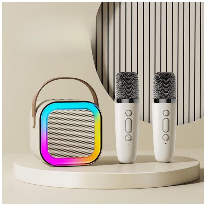 Portable Wireless Karaoke Speaker with Microphone, HIFI Stereo Sound Subwoofers, KTV Speaker Subwoofer with RGB Colorful LED Lights, Karaoke Machine Sound System for Outdoor Sports Travel, Audio Device, Room Accessories