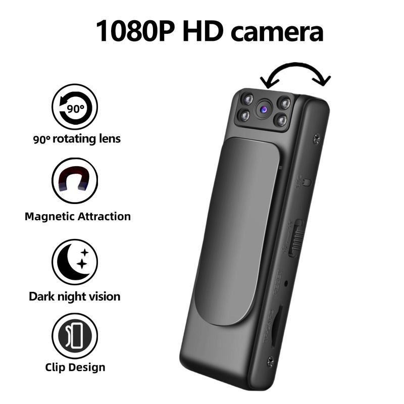 Portable 1080P Action Camera, USB Rechargeable Vlog Recorder with 90° Rotatable Lens & IR Night Visions Function, Outdoor Sports Camera for Skiing Running