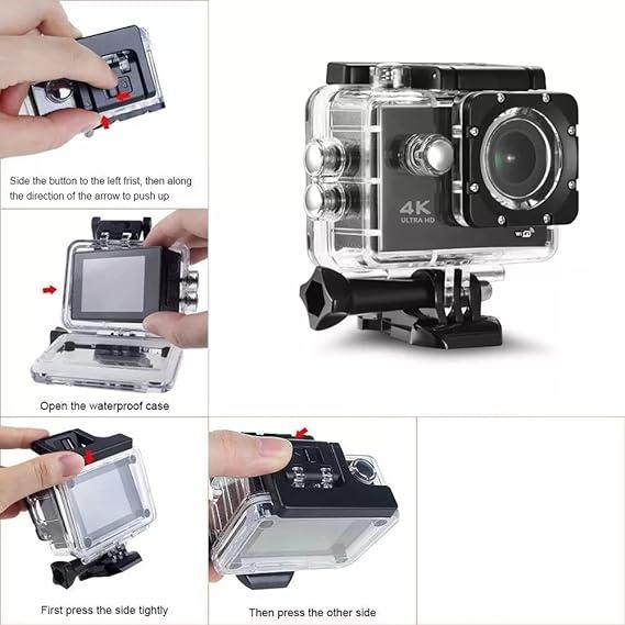 4k 1080p Sports Action Camera Motorcycle Helmet Bicycle Underwater Camera for Phone Slow Motion Diving Cycling