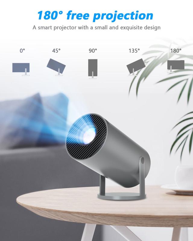 Portable Projector - Space Gray (Projector HY300 Upgrade wireless android11 4k WIFI6 smart projector, Home theater, entertainment, early childhood education, video conference, online teaching)