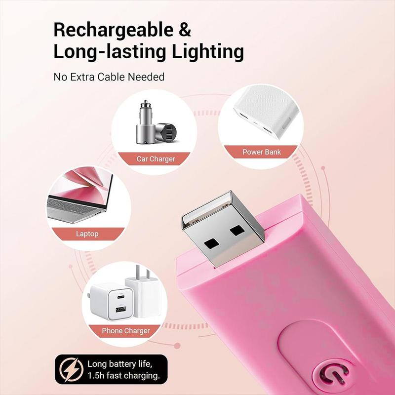 USB Rechargeable Book Light, Flexible Design, Brightness Adjustable LED Clip on Portable Bookmark Light for Reading in Bed, Car, Indoor Lighting