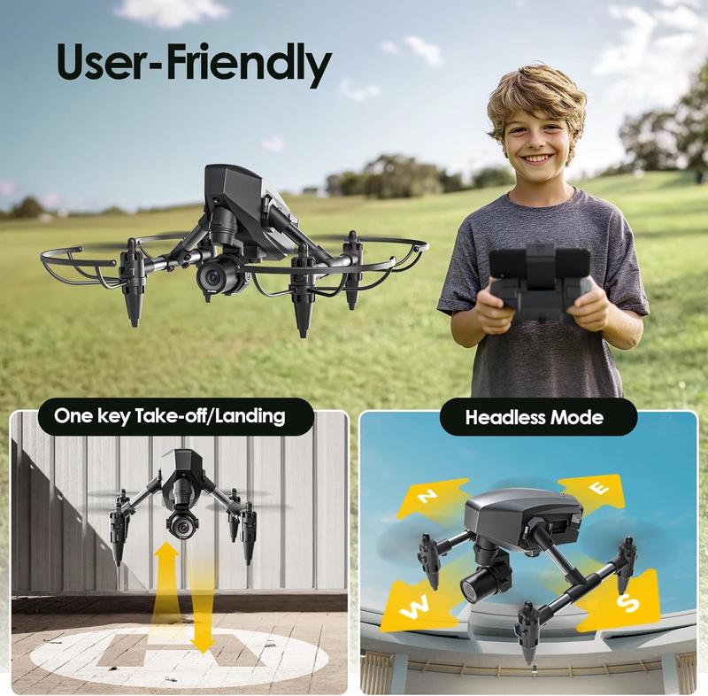 WF10 RC Drone with Camera 1080P, Mini FPV Drones Remote Control Quadcopter for Beginners with 3 Batteries Accessories Portable Rechargeable