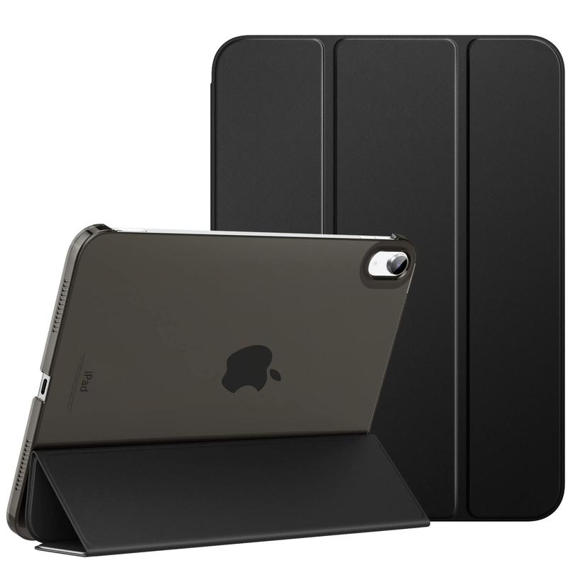 for iPad 10th Generation Case 2022, Slim Stand Hard PC Translucent Back Shell Smart Cover Case for iPad 10th Gen 10.9 inch 2022, Support Touch ID, Auto Wake Sleep,Black