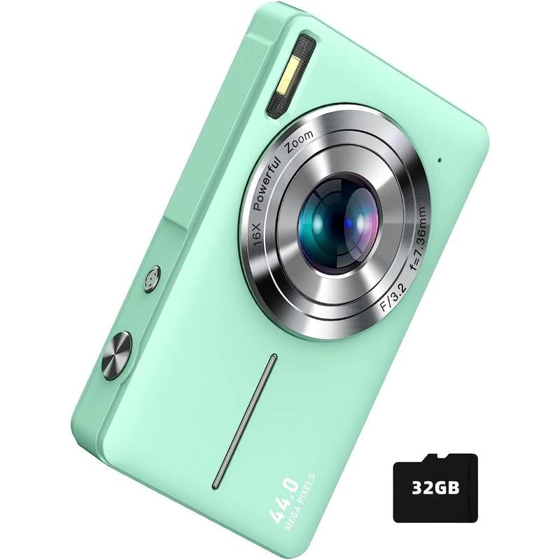 Digital Camera, FHD 1080P, Digital Point And Shoot, 44MP For Vlogging With Anti Shake 16X Zoom, Compact, Small For Boys Girls Teens Students Seniors