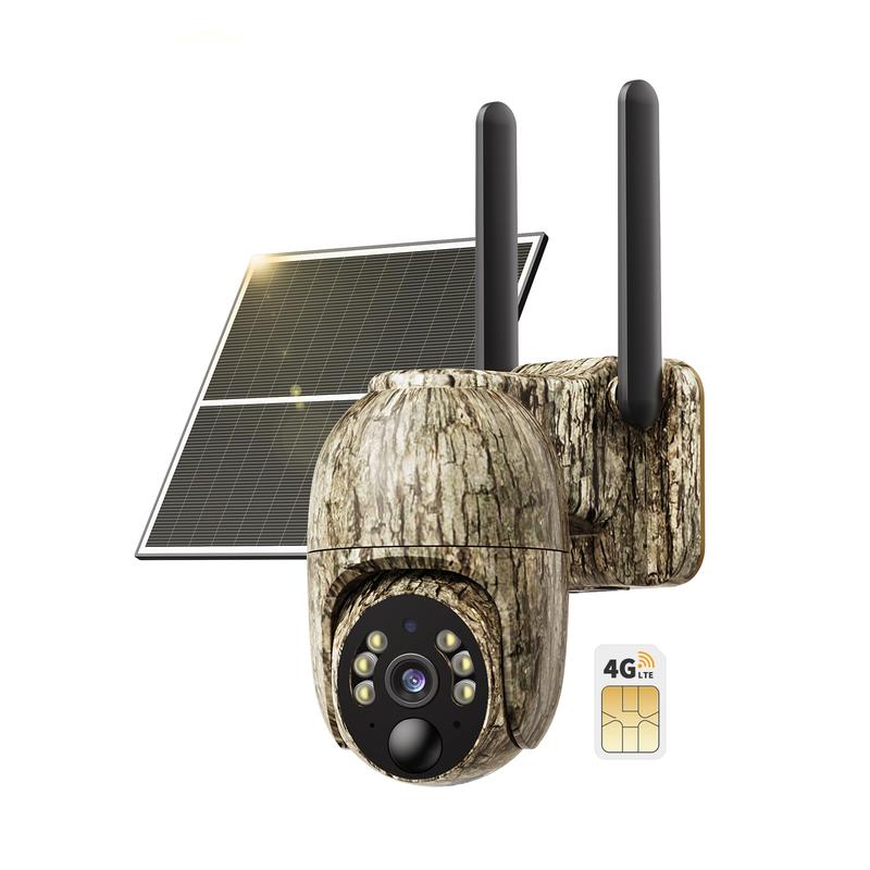 [Christmas Deal] 4G LTE Cellular Security Camera with Solar Panel,2K HD Video,360° View, UNLIMITED Data Plan, NOT SUPPORT WIFI, Built-in SIM Card