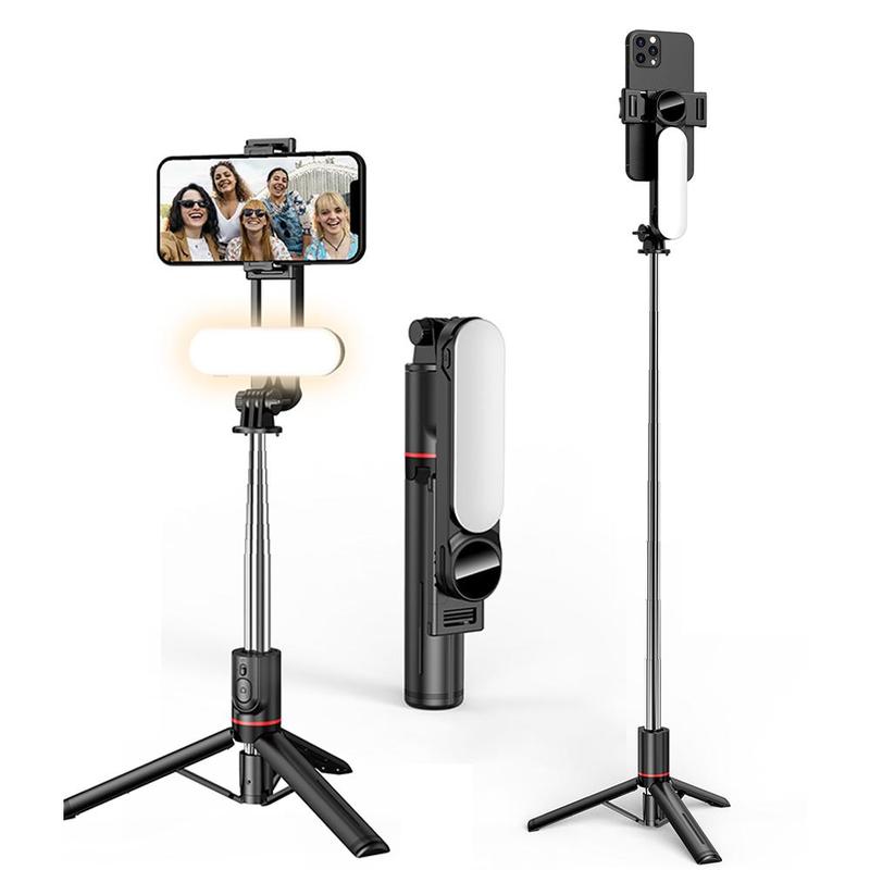 Fall Portable Selfie Stick Tripod with Selfie Light for Mother's Day Gift, Spring Wireless Mobile Phone Stand Tripod with Detachable Tripod & LED Fill Light for iPhone, Summer BT Selfie Accessories with LED Light for Music Festival