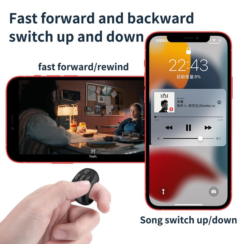 Fingertip Wireless Bluetooth Remote Control,2025 New Remote Control Page Bluetooth ScrollerRing,Short Video and Music Camera Shutter Remote Controller Phone Selfie Cellphone Smartphone Christmas gifts