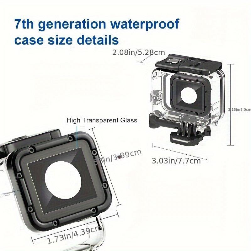 Waterproof Case with Mount & Thumbscrew for GoPro 7 6 5, Clear Waterproof Case with Lanyard & Clip, Camera Accessories for Outdoor Sports