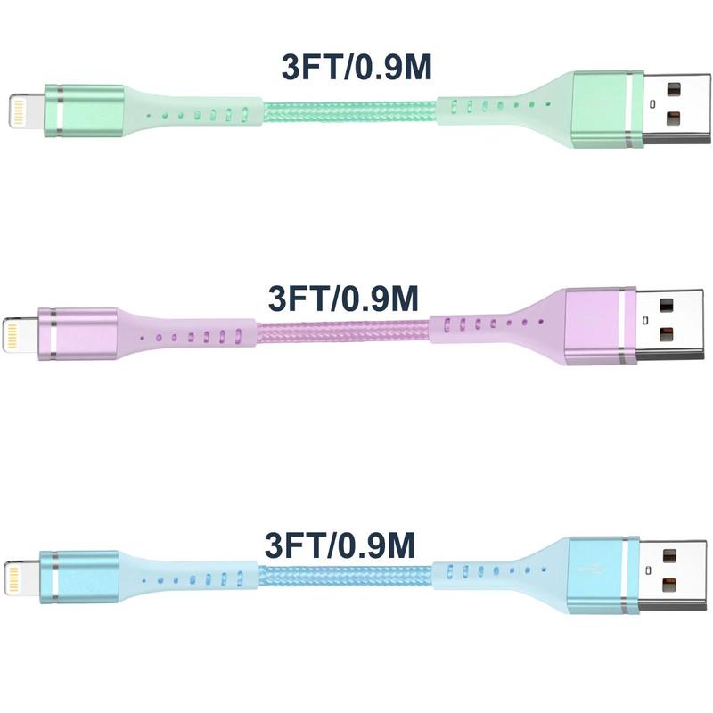 Nylon Braided Design Charging Cable [Apple MFi certified], 1 Count 3FT 6FT Fast Charging Data Cable Compatible with iPhone 14 13 12 11 XS XR X 8 7 iPad iPod AirPods, Phone Charger Cord, Phone Accessories