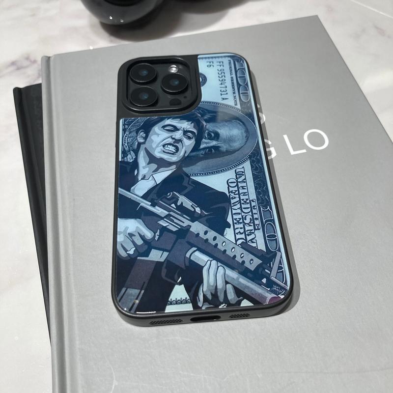 Retro Style Scarface Film Case - Creative Transparent TPU for iphone16,15,14,13,12,11